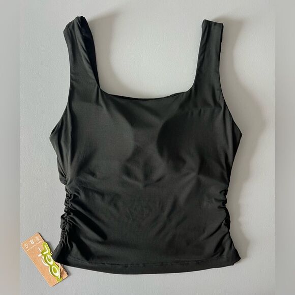 NWT OGL Eco-SkinKiss® Airy Square Neck Side Ruched Brami Tank - Black Size L - Picture 3 of 10